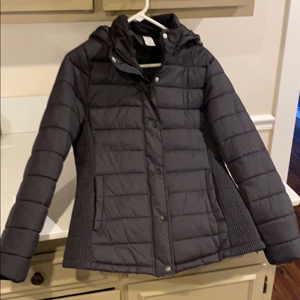 Winter coat. Black with cool side detailing